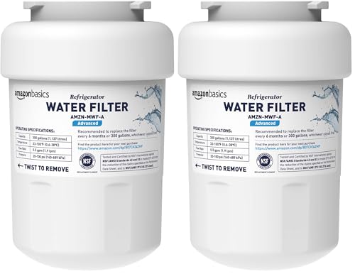 Image of Amazon Basics Replacement GE MWF Refrigerator Water Filter Cartridge - Advanced Filtration (Pack of 2)