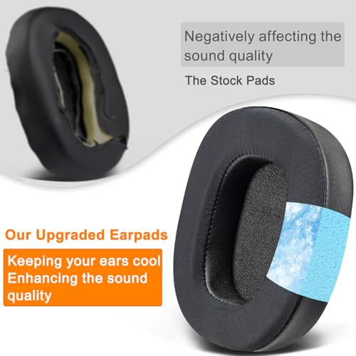 SOULWIT Earpads Replacement for AKG Pro Audio K361, K361BT, K371, K371BT Headphones, Ear Pads Cushions with High-Density Noise Isolation Foam - K361 CG Black