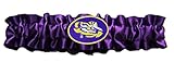 Divine Creations LSU Dainty Satin Garter, Purple/Yellow Gold