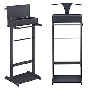 [en.casa] Herrendiener Grau mit Staufach