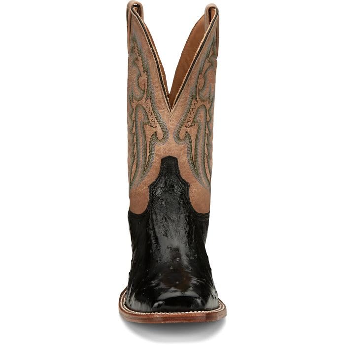 Tony Lama Castillo 11'' Full Quill Ostrich Men's Western Boots – Premium Leather, Durable Design, Comfortable Fit, Onyx - 12 D4