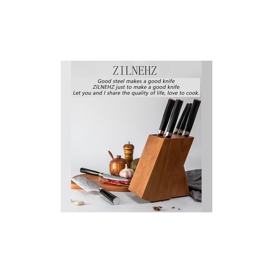 ZILNEHZ Damascus Japanese Knife Set 5 Piece 67 Layers VG10 Damascus Steel Knives Set for Kitchen Accessories Dishwasher Safe Lightweight and Strong Blue Honey Comb Resin Handle