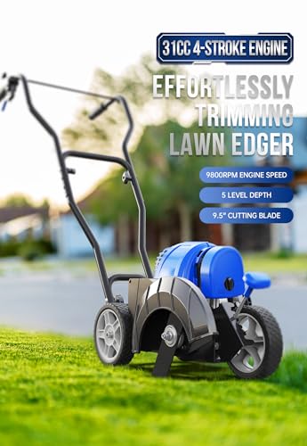 Wild Badger Power Sidewalk Edger Lawn Tool Gas 31cc WB31CCED, Blue
