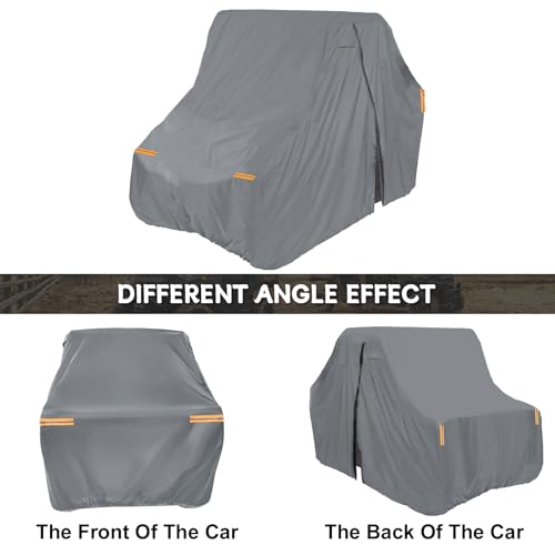 Image of Waterproof UTV Cover Compatible with Can-am Defender 2 Seaters, 6 Layers All Weather Cover with Air Vents, Door Zipper and Windproof Buckles and Bands for Rain Snow Dust Protection