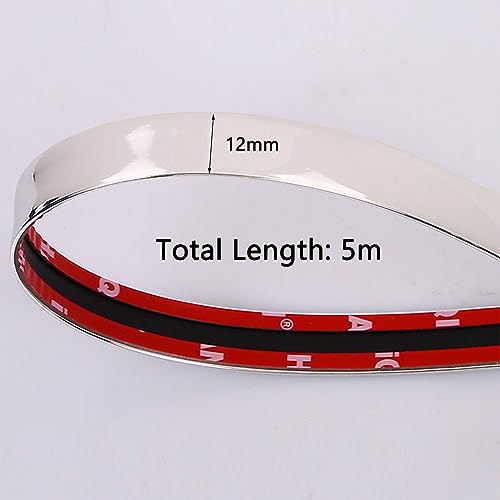 5m 12mm Zierleisten Selbstklebend, Spiegel Zierleisten Mit Schutzfolie, Selbstklebend Flexible Zierleisten Wandleisten Dichtungsstreifen für Wand, Fliesen, Spiegelrahmen, Möbeldekor