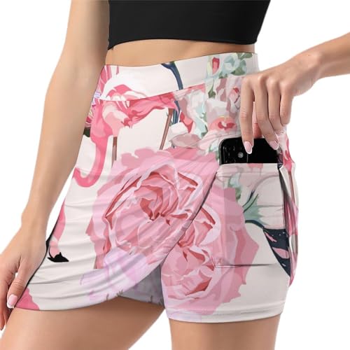 Mini jupe de course à pied respirante avec poche skort de sport athlétique femme