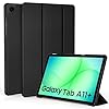 EasyAcc Hülle für Samsung Galaxy Tab A11+ Plus/ A9+ 11 Zoll 2025, Ultradünne PU Leder Schutzhülle mit Standfunktion und Auto Sleep/Wake, Schwarz