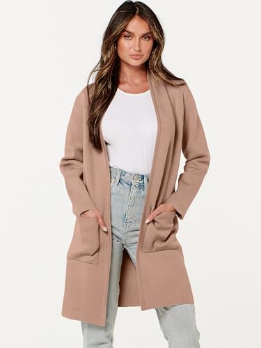 Image of ANRABESS Cardigan Sweater for Women Casual 2026 Fall Fashion Coat Long Sleeve Open Front Knit Coatigan Outwear