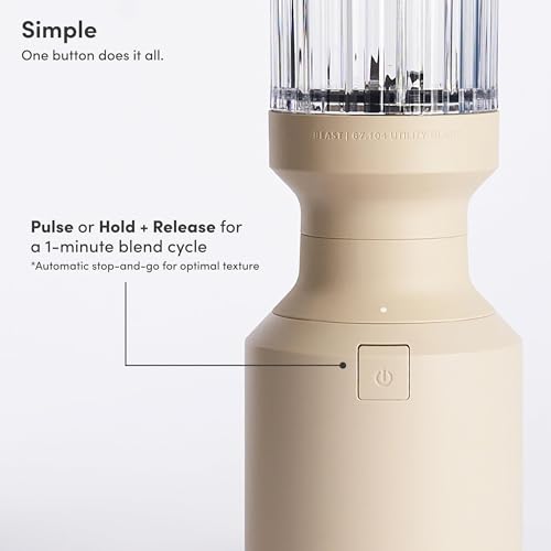Image of Beast Mighty 850 Plus | Premium Compact Personal Blender | Smoothies, Shakes, Dressings, Sauces | Blends Ice and Frozen Fruit | New XL Vessel | Extra Vessels, Lids and Straws | 850W (Sand)