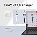 SEYGSTG 106W USB-C Fast Charger Compatible with MacBook Pro 13/14/15/16 Inch MacBook Air 2020-2024 M1/M2/M3, UK Power Adapter for All USB-C Laptops iPads, 1.8m USB-C Cable Included