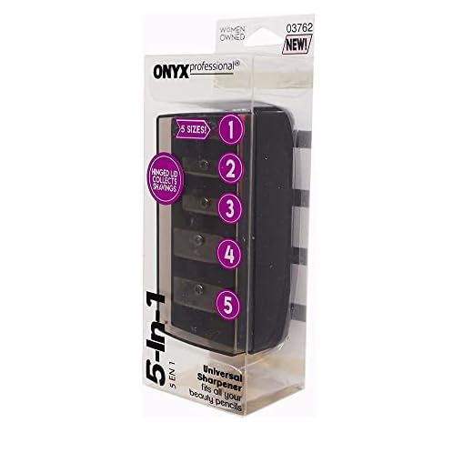 Onyx Professional 5-in-1 Universal Beauty Pencil Sharpener, 5 Sizes, for Eyeliner Pencils, Eyebrow Pencils and More