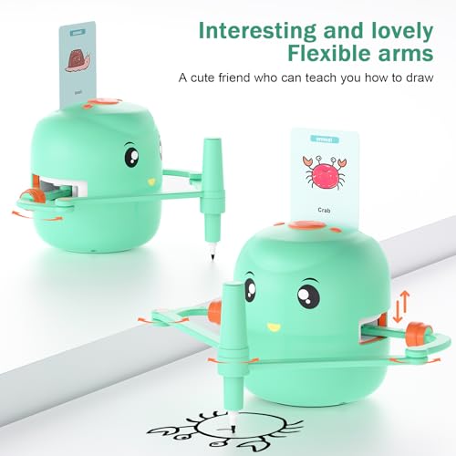 CYJBE Smart Drawing Robot | Montessori Educational Toy for Kids 5+ with Voice Interaction | Includes 100 Learning Word Cards & 16 Color Pens - Image 4