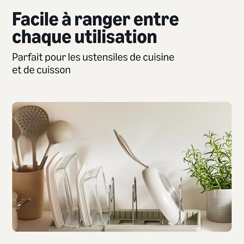 Amazon Basics Organiseur pour Ustensiles de Cuisine, avec 10 Séparateurs, Acier Inoxydable, Extensible de 31cm à 52,6cm – Image 6