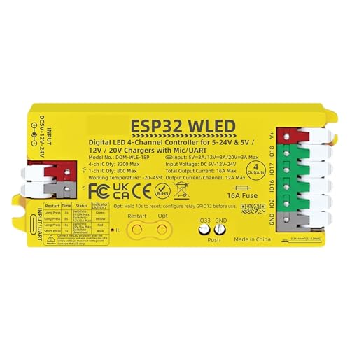 Variateur LED ESP32 commande vocale pour guirlande RGB IC et éclairage dynamique