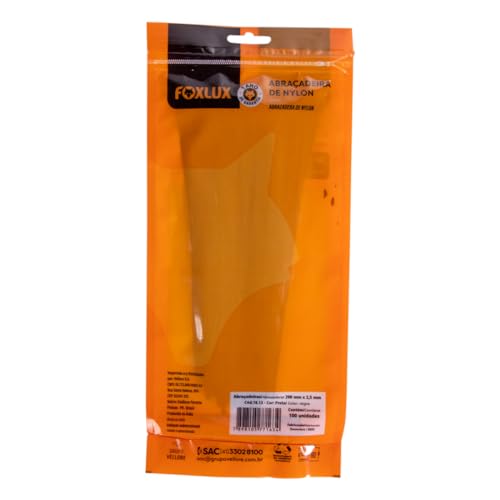 Foxlux Abraçadeiras Nylon 200x2.5 Preta - Pacote com 100 Unidades