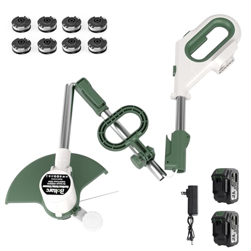 Image of Cordless Weed Eater-Weeding /Trimming /Lawn Mower, with 8 Replace Auto Line Feed, Electric Grass Trimmer for Garden, Lawn, 120 Mins of Non-Stop, 21V 3-in-1 (Light Green)
