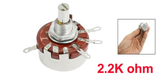 Uxcell Single Linear Taper Rotary Potentiometer, 2W, 2.2K Ohm, 6 mm Shaft Diameter