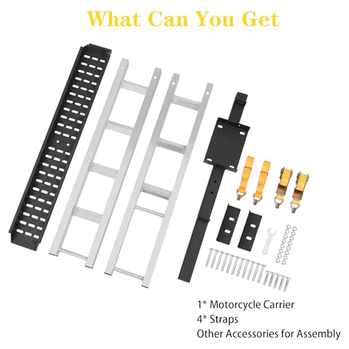 Porta moto de aluminio con capacidad 500 lbs para enganche miniatura 7
