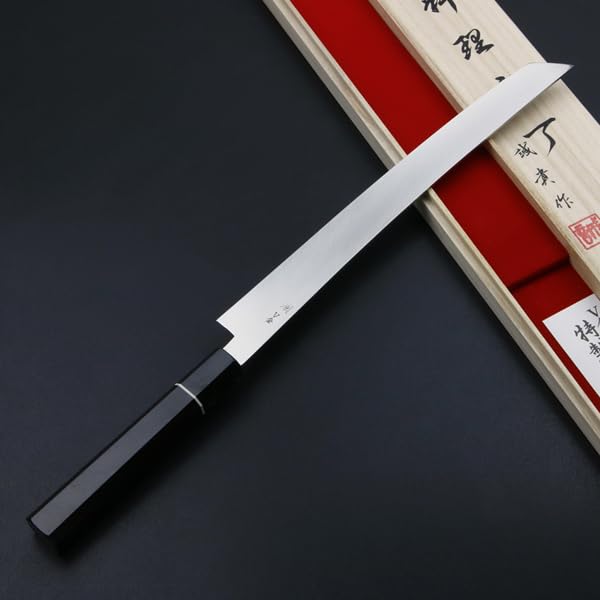 Amazon | 誠貴作 積層先丸柳刃 300mm V金10号 黒檀柄 | ほんまもん