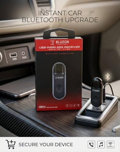Image of USB Bluetooth Audio Receiver Dongle, 3.5mm Audio Jack Adapter, USB Powered, High Transmission Range, with Calling Function, for Car, Speakers, Headphones