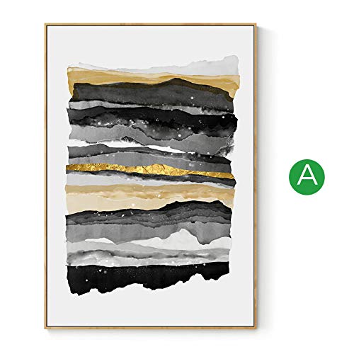 Peinture sur toile abstraite dorée et noire haute définition pour décoration murale chic