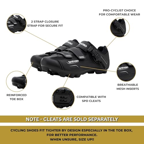 Image of Tommaso Montagna Men's Mountain Bike Shoes for SPD Pedals - Gravel & Trail Cycling Shoes - Compatible with SPD Cleats - No Cleats Included