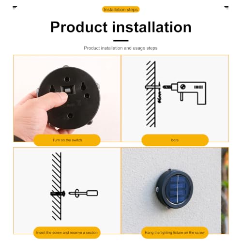 Image of Solar Lights, Ambiance Lights,wall Light, Decorative Light Downlights Dusk to Dawn Solar Wall Light Outdoor IP65 Waterproof for Backyard Walls, Hotels, Staircases,Park Floors 4pcs (5LED-Warm light)