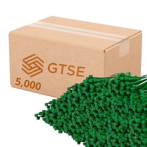 GTSE 8 Inch Green Zip Ties, 5,000 Bulk Pack, 18lb Strength, UV Resistant Small Nylon Cable Ties, Self-Locking 8" Tie Wraps