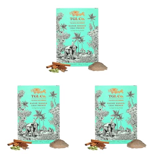 Image of TGL Co. Kadak Masala Instant Chai Premix | Instant Tea | Masala Chai | Bold & Aromatic Spiced Tea| Convenient Desi Chai| Perfect for Travel & On-the-Go (Pack of 3)
