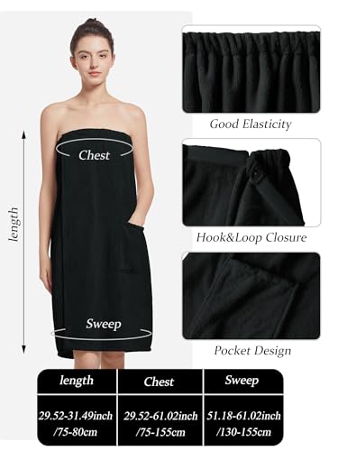 Image of Women'S Soft Wrap Towel Full Length,Bath Robe After Shower Female Plush Long,Spa Bathrobes Lightweight With Pockets
