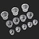 600 Stück Tattoo Farbkappen Cups mit 2 Schwarz Cups Halterungen, 200 kleine 200 mittlere 200 große Kunststoff Farbbehälter, Kleine Tinte Pigment Cups Ink Cups Tattoo Zubehör