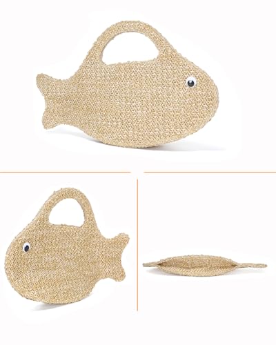 Bolso artesanal tejido en forma de pez para mujer miniatura 4