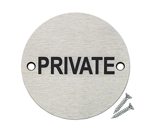 Fire Door Guru® Door Sign - 76mm Disc - Stainless Steel Safety Sign - Fixings Included (Private)