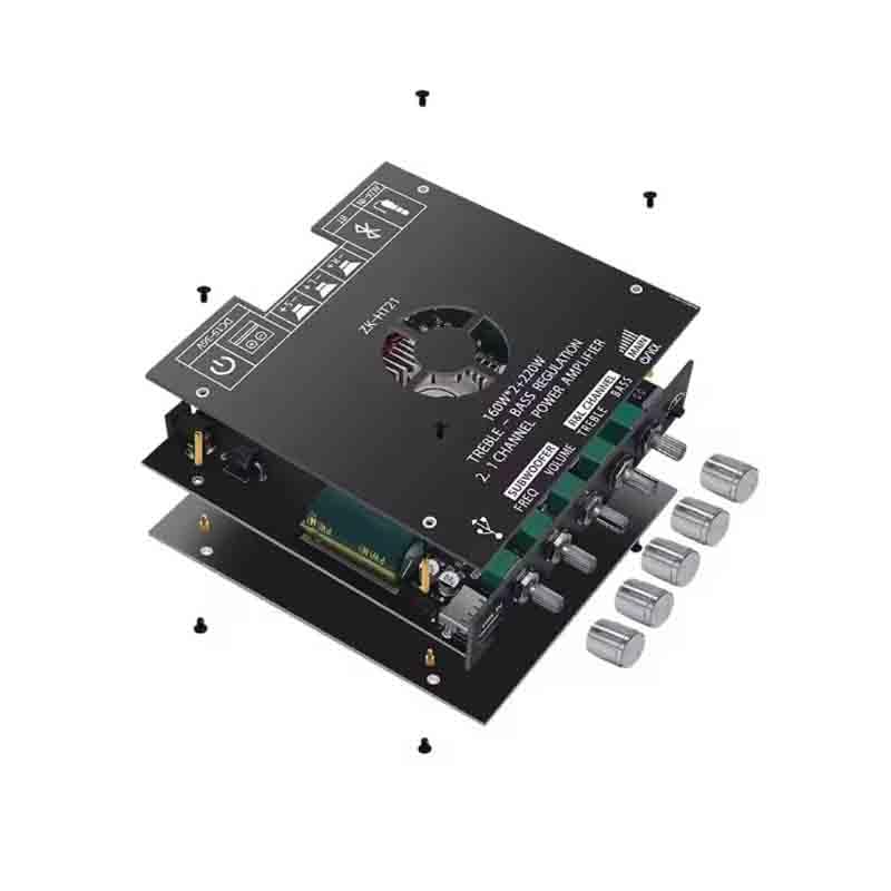 ZK-HT21 TDA7498E 160W×2+220W 2.1 Channel with Treble and Bass Control