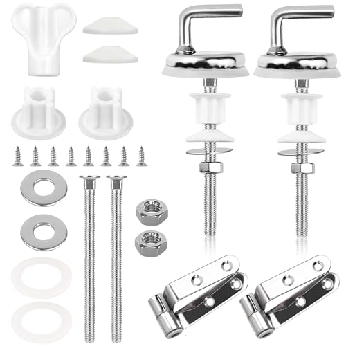2 Stück WC Sitz Befestigung Toilettensitz Scharnier Edelstahl Ersatzteile WC Sitz Scharniere für Toilettendeckel Universal Toilettenscharniere Toilettensitzbolzen
