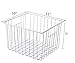 Slideep Fridge Freezer Baskets, Wire Storage Organizer Basket, Household Refrigerator Bin with Built-in Handles for Cabinets, Pantry, Closets, Bedrooms White - Set of 2