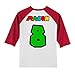 Personalized Super Birthday Shirt | Handmade Decorated Shirt | Personalized with Name and Age | Unisex 3/4 Sleeve Raglan T-Shirt