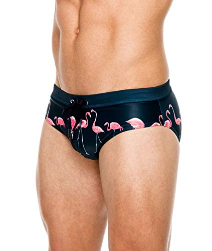 MIZOK Men's Sexy Swimwear Swim Briefs Bikini Swimsuits Print Surfing Short2