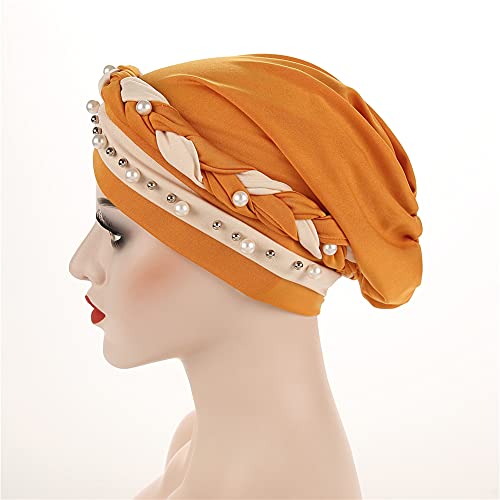 Fxhixiy Donne Hijab Perline Perla Treccia Turbante...