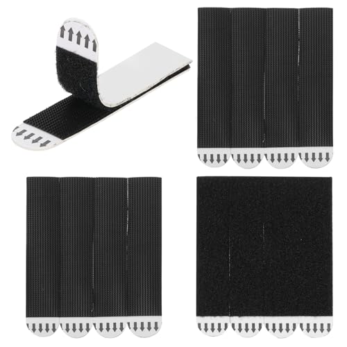 Image of PATIKIL 40-Pairs (80 Strips) Picture Hanging Strips, Heavy Duty Picture Hanging Strips Kit Removable Wall Hanging Strips Without Nails for Decorations, Black 99 x 20mm