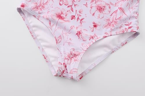 Image of Girls One Piece Swimsuits Adjustable Double Strap for Kids Palm Tree Print Toddler Bathing Suit Size 2T-10
