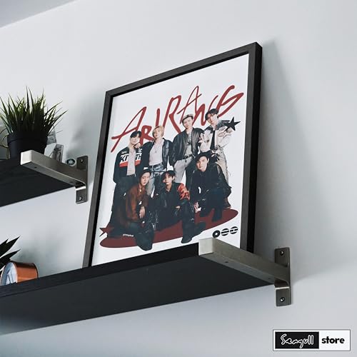 Image of Seagull Store BTS Arirang (Style 2) Framed Poster | 8x12 Inch | 300 GSM Art Paper | Matte Laminated | Black Frame | Ready to Hang Wall Decor for Bedroom & Office
