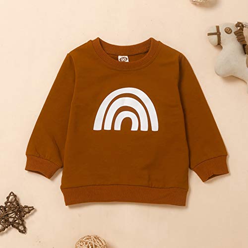 Camiseta regata para meninos de inverno com estampa de arco-íris quente infantil Keep Girls Baby Kid