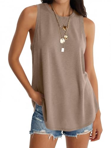 Image of UNCLECAT Womens Oversized Long Tank Tops Summer Sleeveless Tunic Tops