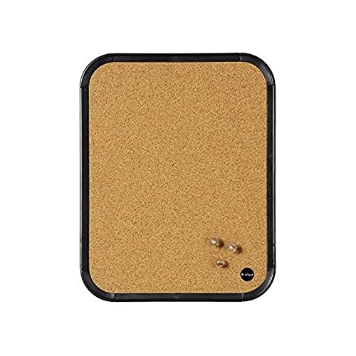 Bi-Office Easy Korktafel – 21,6 X 27,9 Cm, Schwarzer Kunststoffrahmen, Mit Pinnnadeln, Wandmontierbar