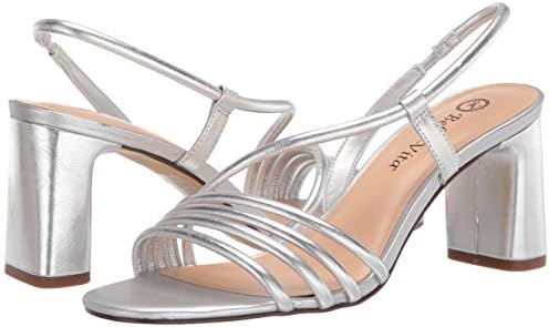 Bella Vita Women's Block Heel Sandal Heeled, Silver Leather, 8.5 X-Wide | Image 6