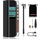 AsperX 7500mAh Akku Luftpumpe Elektrische, 160PSI Akku Kompressor, 12V Tragbarer Elektrische Fahrradpumpe, mit Digital LED Licht Notlicht, Mini Luftkompressor für Auto, Motorrad, Fahrrad, Bälle
