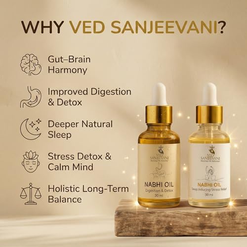 Image of Ved Sanjeevani Couple'S Wellness Combo - Includes Sleep Inducing Nabhi Oil and Digestion & Detox Nabhi Oil, Ayurvedic Wellness Oils for Daily Use, Holistic Self-Care Solution, Pack of 2