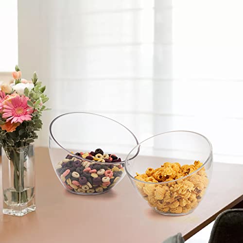 Lyellfe LY-SALADBOWL-ANGLE-3P 3 Pack Angled Plastic Bowls, Clear Salad Serving Bowls, Thick Acrylic Candy Bowls For Parties In Assorted Sizes, Snack Bowl thumb #5
