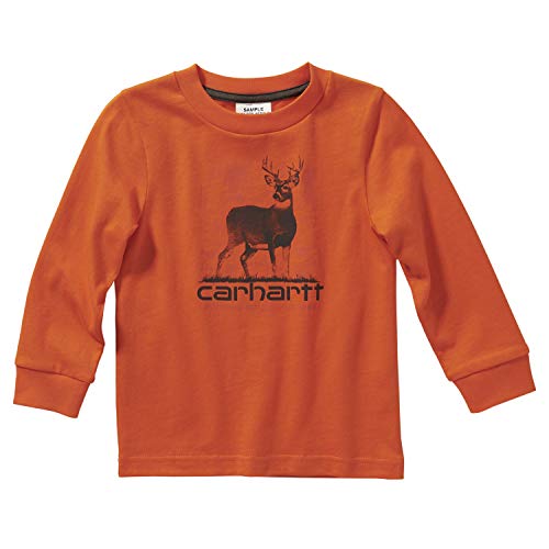 Carhartt Baby Boys Long Sleeve Graphic T-Shirt, Buck Blaze Orange, 18 Months